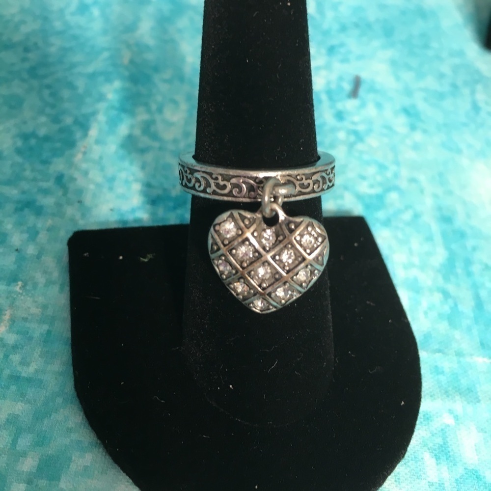 Two Piece Pave’Heart Dangle Ring - Picture 2 of 6